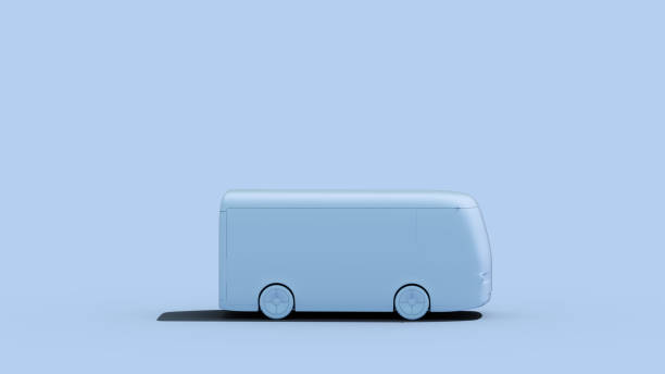 istock blue electric self-driving van for branding 1249736573