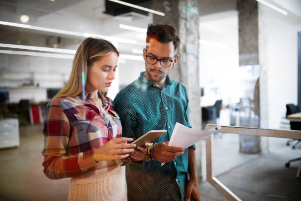 istock Creative professional designers brainstorming in office. Business, design, work, idea concept 1249737195