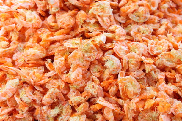 Dried prawn or dried shrimp stock photo