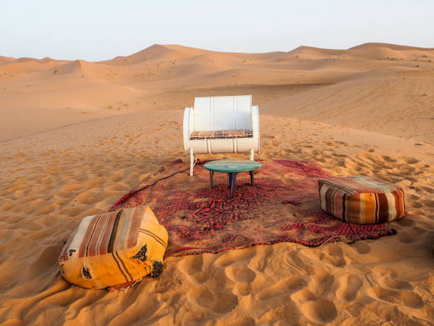 Furniture in the desert stock photo