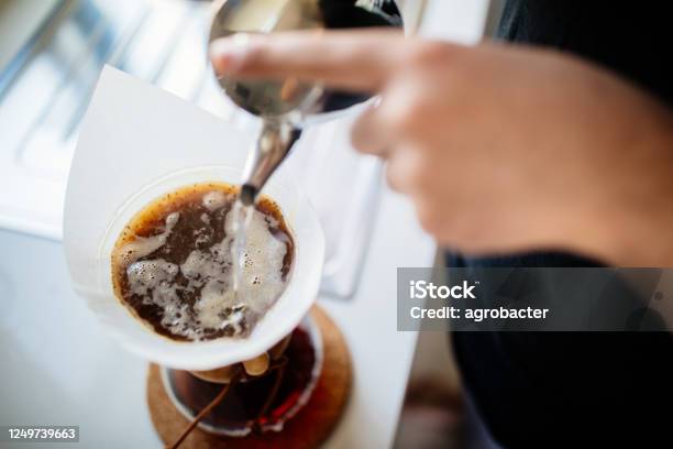 Teenage Brewing Coffee At Home Stock Photo - Download Image Now - Coffee - Drink, Coffee Crop, Making