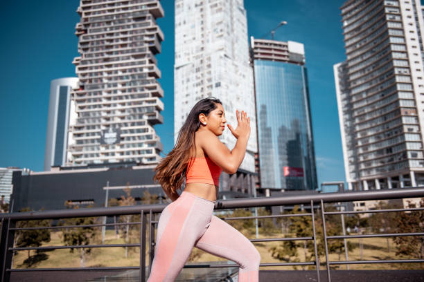 istock Fit woman on her morning run 1249742569