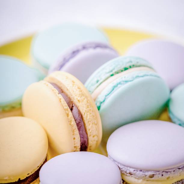 istock Sweet colourful pastel french macaroons or macaron 1249743722