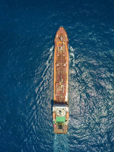 istock Tanker underway in South Atlantic. Tanker from above. 1249745078