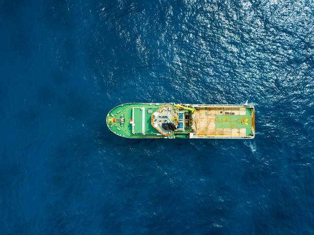 istock Offshore vessel anchored in South Atlantic ocean. 1249745087