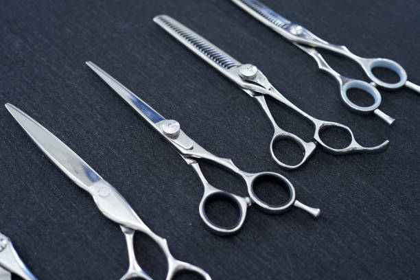 istock Hairdresser scissors lined up 1249745523