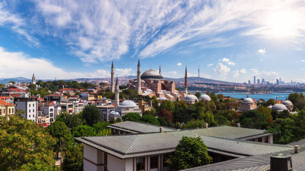 istock Hagia Sophia complex and Istanbul roofs, Turkey 1249746657
