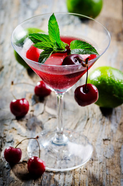 istock Cherry cocktail in martini glass 1249751225