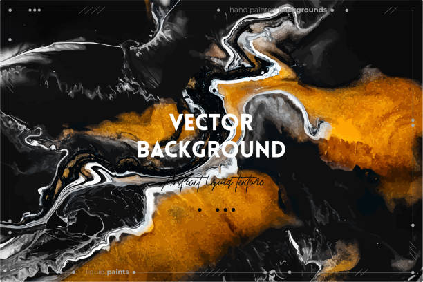 istock Fluid art texture. Abstract background with mixing paint effect. Liquid acrylic picture with artistic mixed paints. Can be used for baner or wallpaper. Golden, black and gray overflowing colors. 1249752644