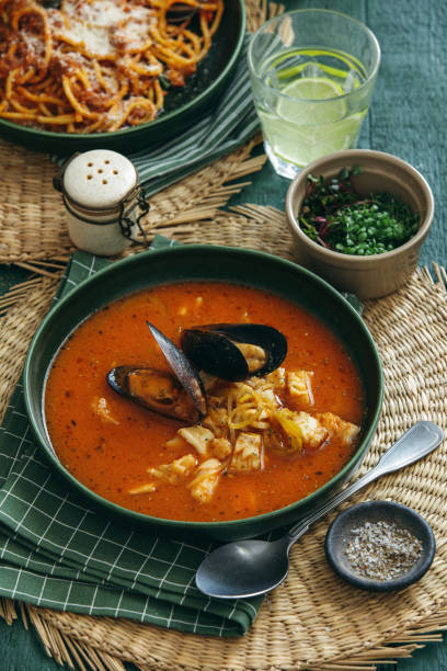 istock Cioppino with octopus, squid, mussels, clams and fish. 1249753173