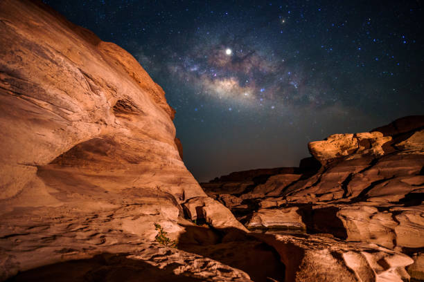 istock Milky way at Sam Pan Bok grand canyon, Ubon ratchathani, Thailand 1249755671
