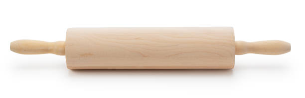 istock Wooden rolling pin on a white background 1249757722