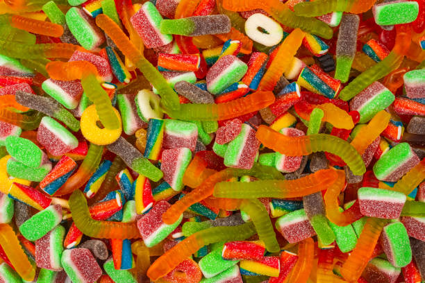 istock Assorted gummy candies. Top view. Jelly  sweets background. 1249758664