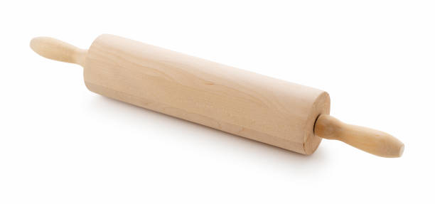 istock Wooden rolling pin on a white background 1249759439