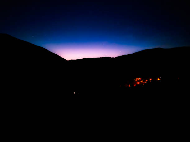 Dark sunset stock photo