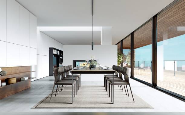 istock Design dining table set in the kitchen. Contemporary style. 1249763117