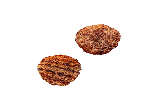 istock grilled hamburger patty isolated on white 1249765063