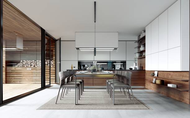 istock Design dining table set in the kitchen. Contemporary style. 1249766174