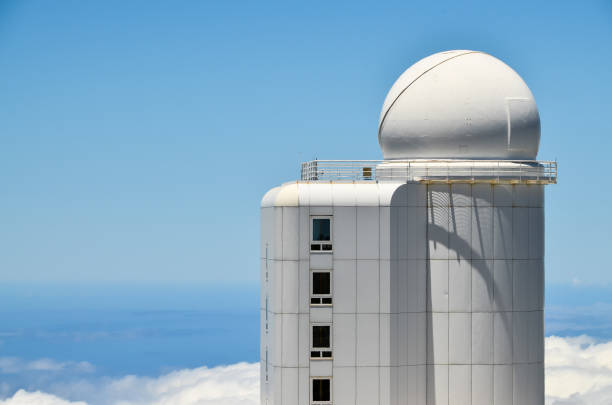 Telescopes of the Teide Astronomical Observatory Telescopes of the Teide Astronomical Observatory in Tenerife, Spain. observatory tenerife canary islands el teide national park stock pictures, royalty-free photos & images