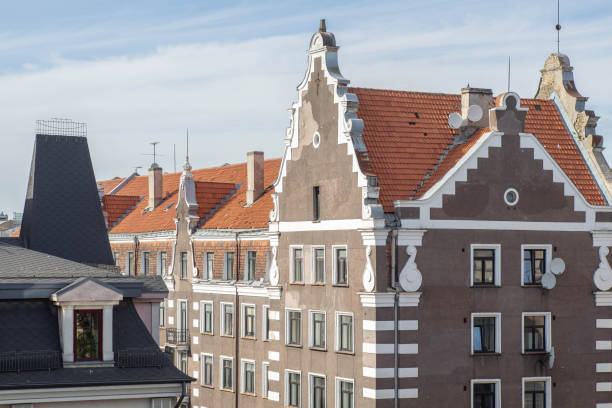 Low angle view of old buildings against sky
