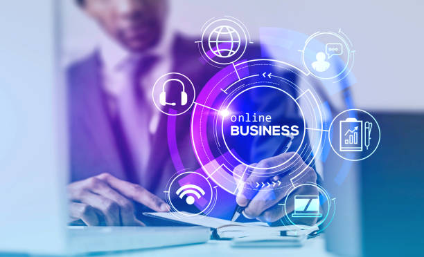istock African man in office, online business interface 1249770570