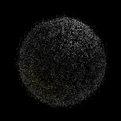 3d globe made of particles