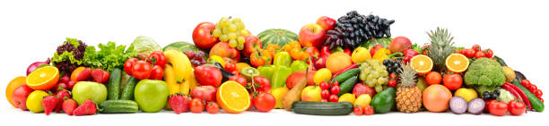 istock Wide collage ripe, fresh vegetables, fruits and berries 1249772025