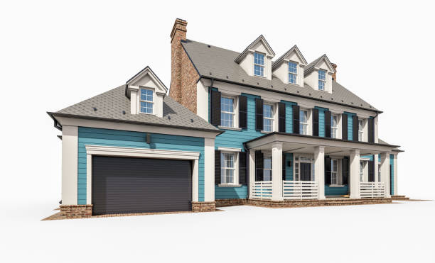 istock 3d rendering of modern classic house in colonial style isolated on white 1249774797