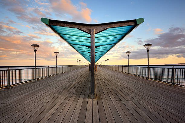 Pier Sunset Boscombe Pier in Bournemouth boscombe photos stock pictures, royalty-free photos & images