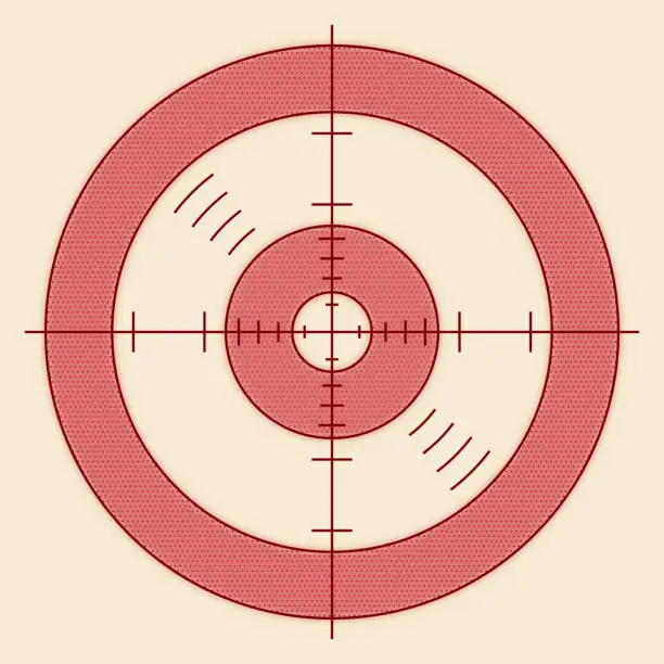 Vector illustration of Target Shooting Rifle Scope Sight