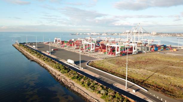 istock Shipping containers in port 1249776975