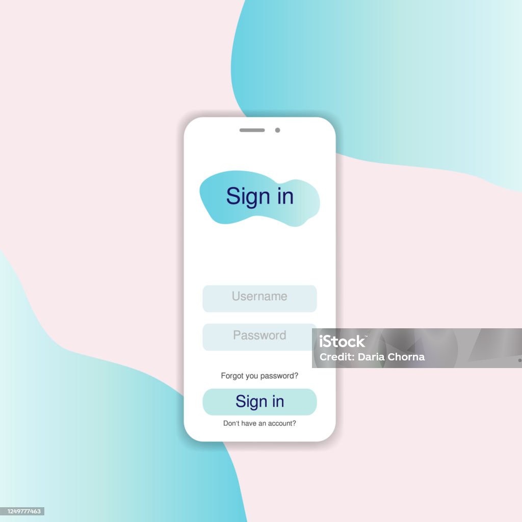 Applications Login Screen Sign In Screen Login Application Vector Flat Illustration Stock ...