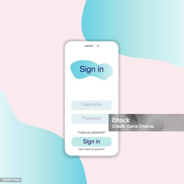 Logo Sign In Screen Sign In Screen Login Application Vector Flat Illustration Stock ...