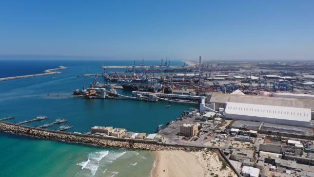 istock Aerial view over Ashdod Harbor Mediterranean Sea, Israel 1249778304
