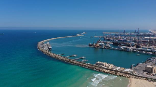 istock Aerial view over Ashdod Harbor Mediterranean Sea, Israel 1249778900