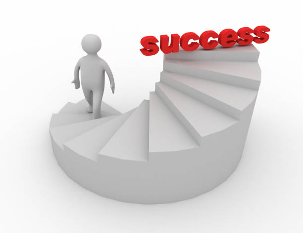 istock 3d man on stairs success 1249787561