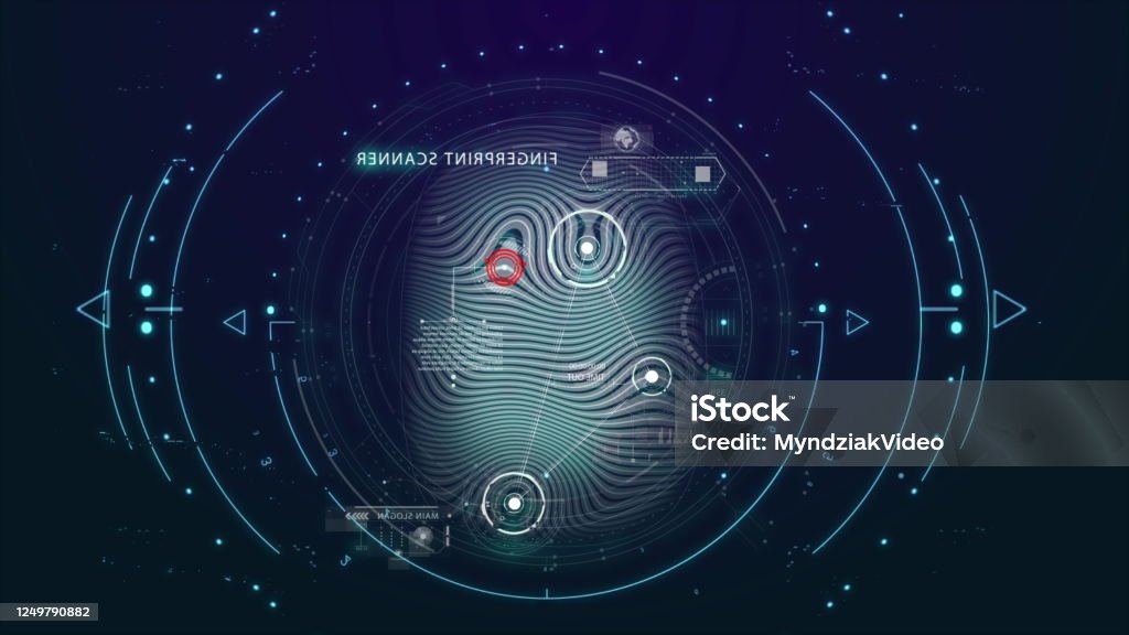 Secure Background Check Fingerprint Background Secure Internet Concept 4k Loop Background On ...