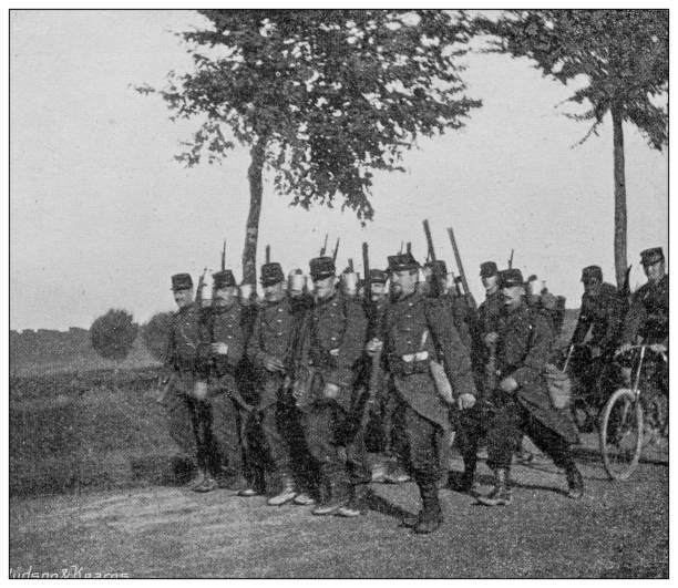 istock Antique photograph of British Navy and Army: Infantry 1249792521