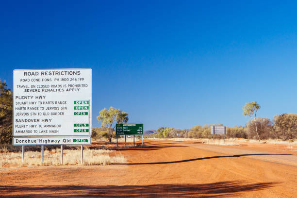 istock Warning Sign on Plenty Hwy in Australia 1249794294