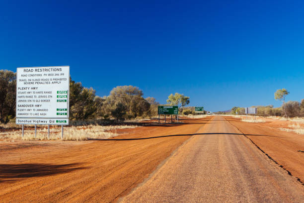 istock Warning Sign on Plenty Hwy in Australia 1249794307
