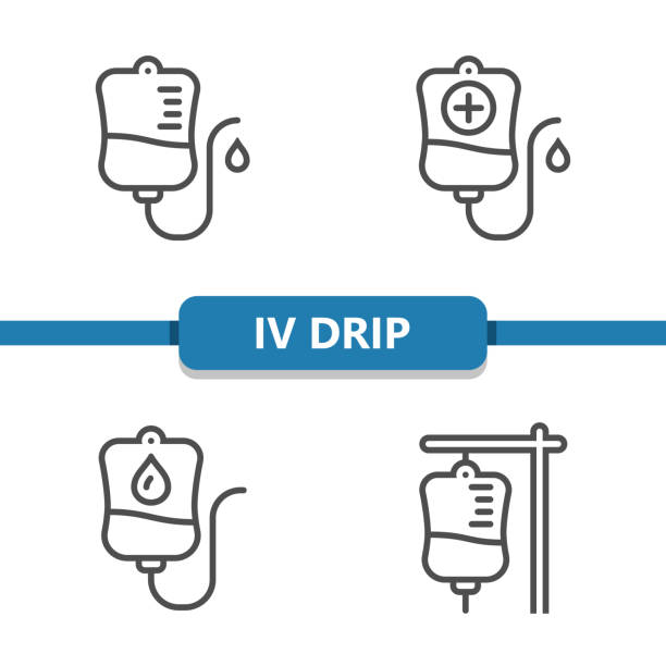 IV Drip Icons Professional, pixel perfect icons optimized for both large and small resolutions. EPS 10 format. saline drip stock illustrations