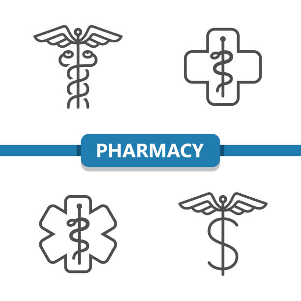 Pharmacy Icons Professional, pixel perfect icons optimized for both large and small resolutions. EPS 10 format. snake dollar stock illustrations