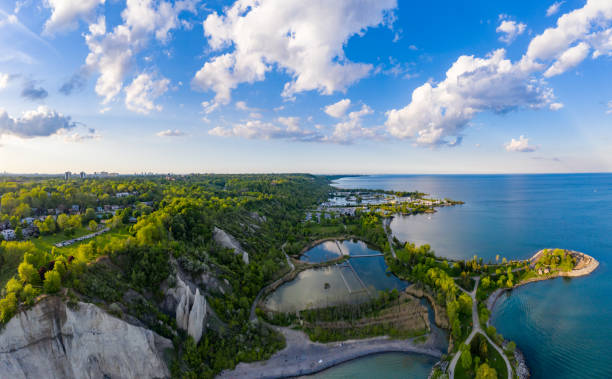 istock Aerial Bluffers Park - Cliff Park panoramic view,  Scarborough, Canada 1249796870