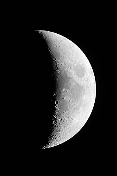 istock Waxing moon in detail on dark sky 124979917