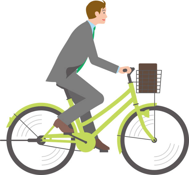 自転車に乗るビジネスマン - commuter点のイラスト素材／クリップアート素材／マンガ素材／��アイコン素材