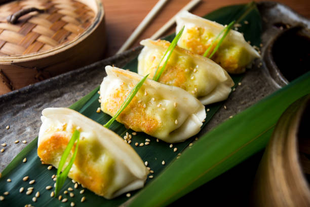istock Vegetarian gyozas filled with roasted vegetables 1249807086