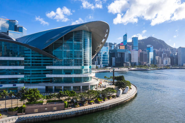 Drone view of Hong Kong City