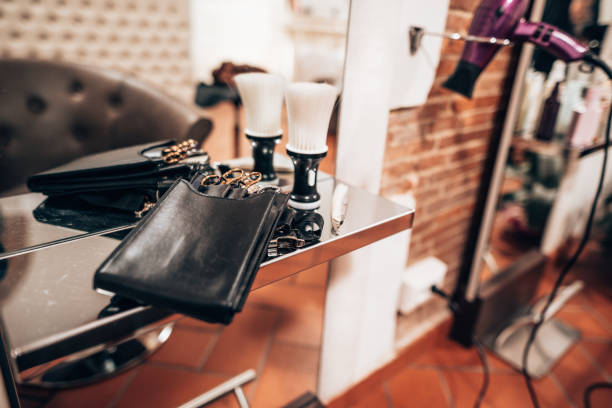 istock the equipment of the barber 1249810354