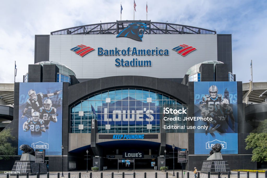 Exterior View Of Bank Of America Stadium In Charlotte North Carolina Usa  Bank Of America Stadium Is A 75523seat Football Stadium Stock Photo -  Download Image Now - iStock