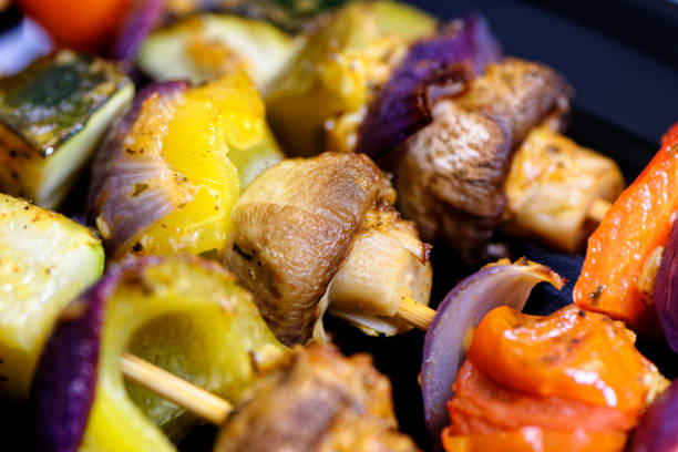 istock Vegetables skewers marinated in garlic and herbs sauce 1249813964